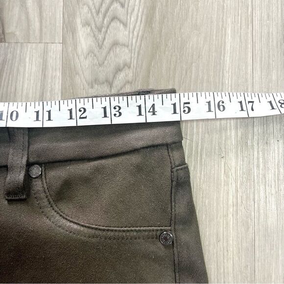 7 For All Mankind Pants Women’s 27 Green Suede Skinny - Picture 8 of 10